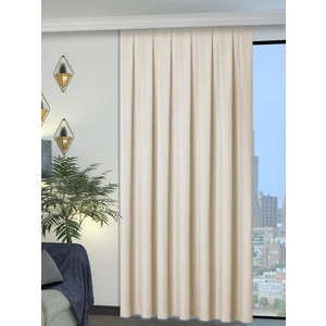 1/2 Pileli Keten Dokulu Ekru Modern Fon Perde – Ütü Gerektirmez