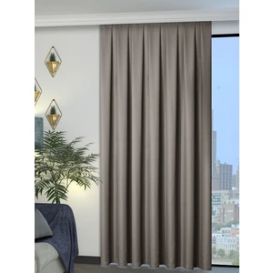 1/2 Pileli Keten Dokulu Gri Modern Fon Perde – Ütü Gerektirmez