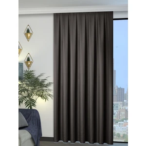1/2 Pileli Keten Dokulu Antrasit Modern Fon Perde – Ütü Gerektirmez