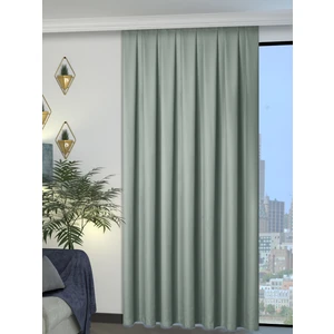 1/2 Pileli Keten Dokulu Mint Modern Fon Perde – Ütü Gerektirmez