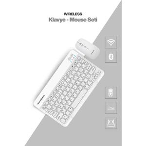Tablet ve Telefonlar Için Bluetooth - Wireless Klavye ve Mouse Set