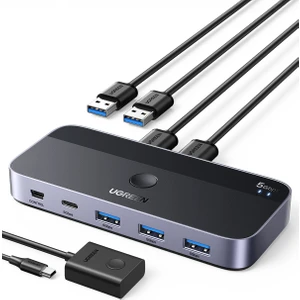Ugreen USB 3.0 2-In-4 Çift Ekran Paylaşımlı 5gbps 1xusbc, 4xusb-A Switch, 15705
