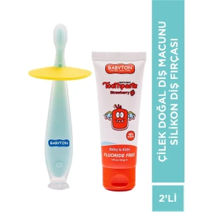 Set Çilek Diş Macunu - Silikon Diş Fırçası