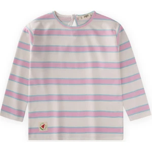 Çizgili Uzun Kollu T-Shırt 2-8 Yaş Pembe Mavi Çizgili
