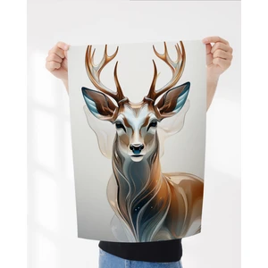 Rosa Art Çerçevesiz Poster | Yüksek Çözünürlüklü Dijital Geyik Portresi Posteri, Dijital Sanat,minimal, Soyut, Hayvan Posteri