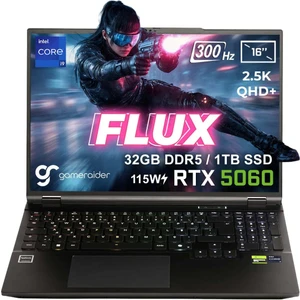 GameRaider FLUX GR16 Intel Core i9-14900HX 32GB DDR5 1TB SSD RTX 5060 8GB 115W 16 inç 2.5K QHD+ 300Hz FreeDos Gaming Laptop
