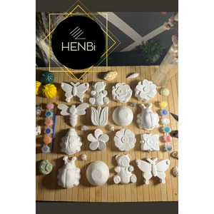 16 Adet Mega XXL 3D Taş Boyama Seti Hayvanlar ve Çiçekler Renkli Eğlenceli Etkinlik