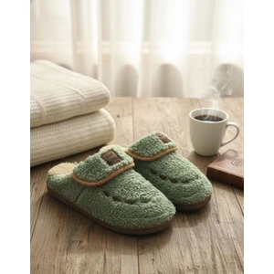 Kadın Desenli Peluş Kaymaz Hafif Tabanlı Tüylü Terlik  Ev Terliği