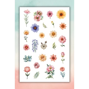 Karışık Soft Çiçek Sticker Seti (1 Sayfa)