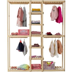 Doğa Design Doğal Ahşap Açık Elbise Dolabı