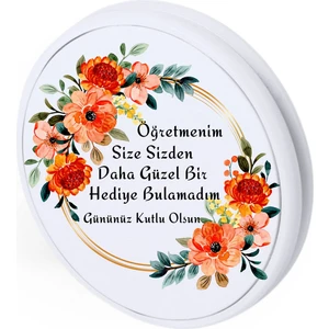 Daphne Dijital 10 Adet Öğretmenler Günü Hediyelik Cep Aynası - Uv Baskılı Özel Gün Hediyesi - Ambalajlı