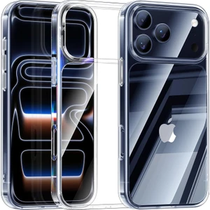 MMP Shop Iphone 17 Pro Uyumlu Sararmaz Kamera Koruma Çıkıntılı Sert Şeffaf Kılıf