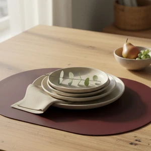 Grand Fine Art 2 Adet  Deri Amerikan Servis Tam Oval 33X44 cm