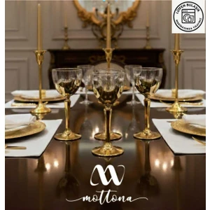 Hudson Paşabahçe 6' Lı Kahve Yanı Su Bardağı Kadeh Gold 165 cc