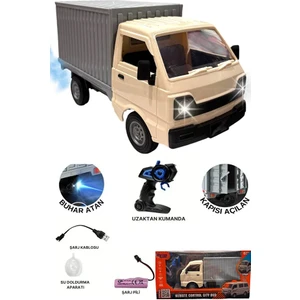 Yıldırım Oyuncak Uzaktan Kumandalı Kamyonet ,buhar Atan, Şarjlı, Ses Efektli, Işıklı, Kapıları Açılan, 2.4 Ghz