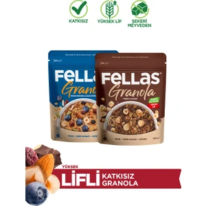 Granola 2'li Paket - Yaban Mersini & Kuruyemişli 200g + Fındık & Kakaolu 200g