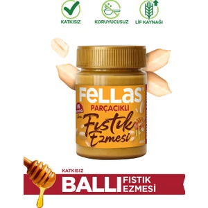 Parçacıklı Ballı Fıstık Ezmesi 300 g Katkısız Koruyucusuz Yüksek Proteinli Türkiye Menşeli