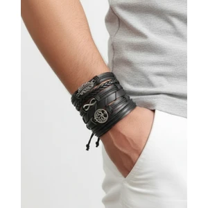 BSN Store Hayat Ağacı Yaprak Sonsuzluk Figürlü Charm El Yapımı 6 Adet Hakiki Deri Bileklik