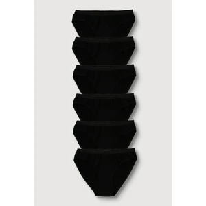 Velours Secrets Kadın Yüksek Bel Siyah Pamuklu Külot 6'lı Paket