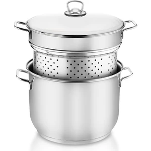 20 cm Haşlama Süzgeçli Spaghetti Tencere Metal Kapaklı Kumsal Tepeli