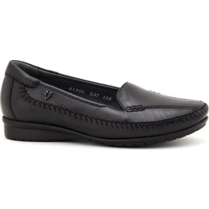 51306 Siyah Kadın Hakiki Deri Ayakkabı