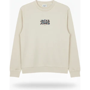 Erkek Minimal Gögüs Baskili Bisiklet Yaka Sweatshirt - New Plas