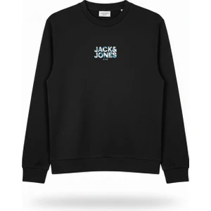 Erkek Minimal Gögüs Baskili Bisiklet Yaka Sweatshirt - New Plas