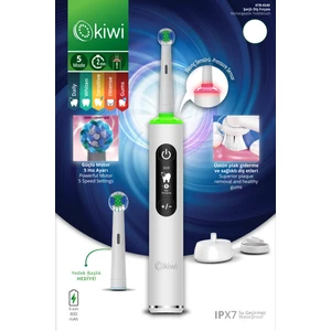 KTB-6540 Şarjlı Diş Fırçası | 5 Farklı Mod & LCD Ekran Beyaz