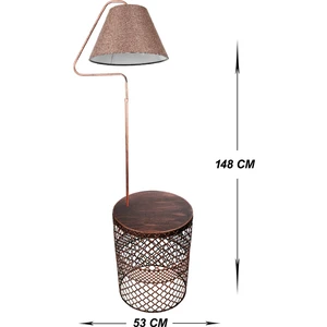 Venon Aydınlatma Lambader Rose Sehpalı Üçgen Siyah Bakır Patine Gülkurusu Şapka