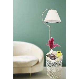 Venon Aydınlatma Lambader Gold Sehpalı Üçgen Krem Sarı Patine Krem Şapka