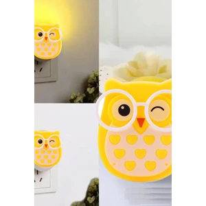 Baykuş LED Gece Lambası ES625 Beyaz-Sarı