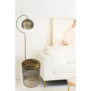 Venon Aydınlatma Lambader Sehpalı  Siyah Sarı Patine