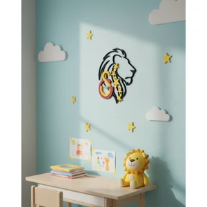 Galatasaray Aslan Figürlü Duvar Dekoru | 18X23 cm | 3D Baskı Taraftar Ürünü