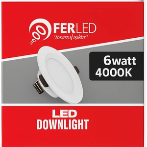 6W Downlight LED Panel Naturel Işık 4000K - Tavan Spot