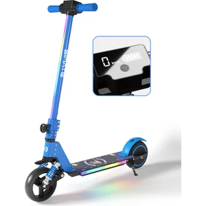 Elektrikli Çocuk Scooter - 130W, LED Işıklı, Amortisörlü (Dizlik ve Dirseklik Hediyeli)