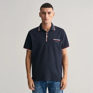 Erkek Lacivert Regular Fit Çizgili Polo