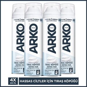Men Sensitive Hassas Ciltler İçin Tıraş Köpüğü 4x200 Ml