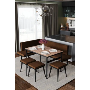 Wood House Pamir Köşe Takımı Kahve-Çam