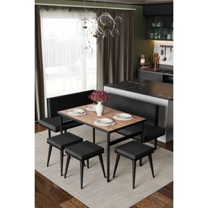 Wood House Pamir Köşe Takımı Siyah-Çam