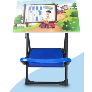 Yazı Tahtalı Lüks Katlanabilir Sandalyeli Çocuk Ders Çalışma Masası