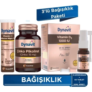 C Vitamini Sambucus Nigra & Çinko Pikolinat 15mg & Vitamin D3 1000 IU - 3'lü Bağışıklık Paketi