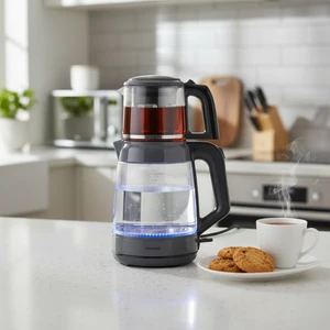 Infinity XL 1764H Cam Çay Makinesi Antrasit Siyah