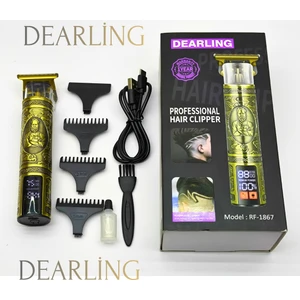 RF-1867 Profesyonel Saç ve Sakal Tıraş Makinesi - Dijital Göstergeli, Retro Tasarım