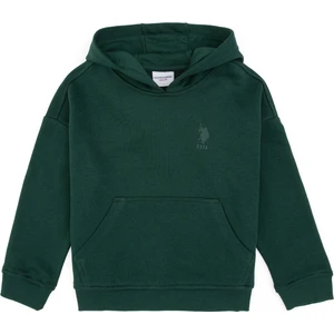 U.S. Polo Assn. Erkek Çocuk Koyu Yeşil Kapüşonlu Basic Sweatshirt 50313941-VR079
