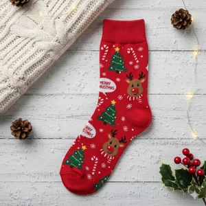 Modares Store Unisex Yılbaşı Çorabı Merry Christmas Pamuklu