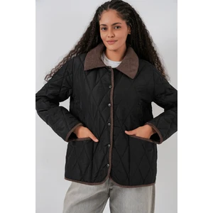 Kadın Kapitone Oversize Mont 5226 - Siyah