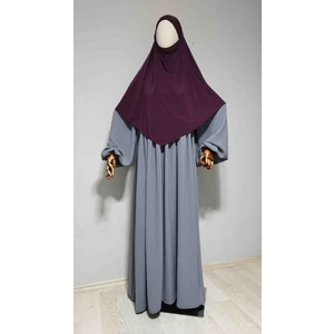 Ahrar Tesettür Kısa Boy Sandy Sufle Khimar Hazır Hijab Eşarp Mürdüm