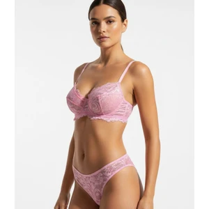 Kadın Pembe Balenli Dantelli Iç Çamaşır Takımı