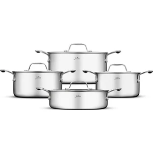 Storey 8 Parça Indüksiyon Tabanlı Çelik Tencere Seti