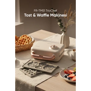 Çıkarılabilir Yapışmaz Plakalı Ikili Waffle ve Mini Tost Makinesi FR-TM51 Triochef